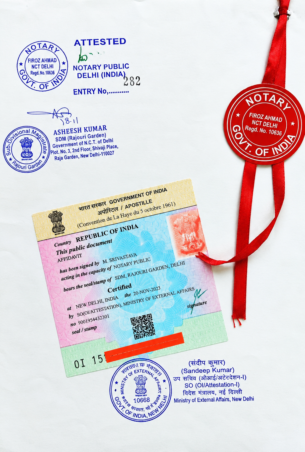 Sample MEA Apostille with QR code